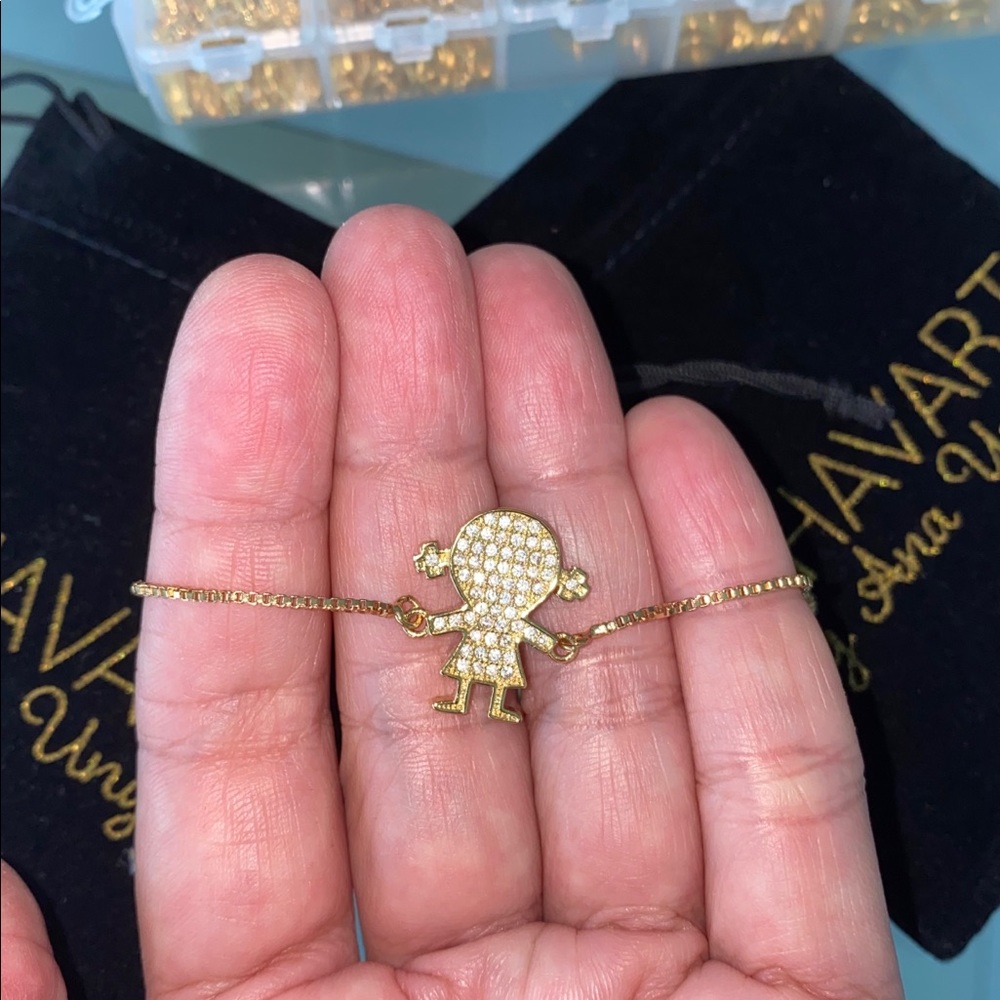 Adorable micro pave adjustable girl bracelet